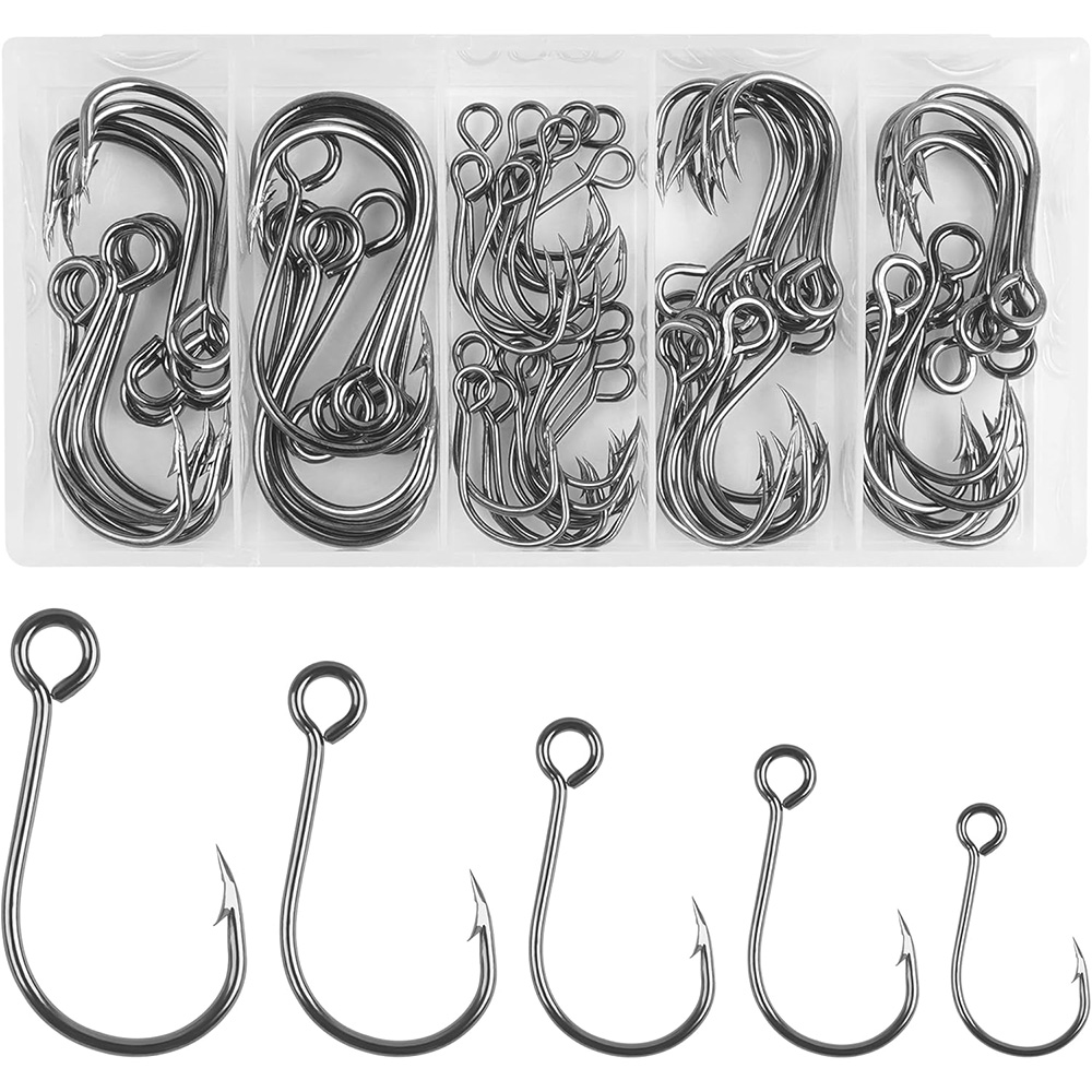 Fishing Hook Offset - 70 adet Balıkçılık Inline Tek Kanca